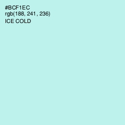 #BCF1EC - Ice Cold Color Image
